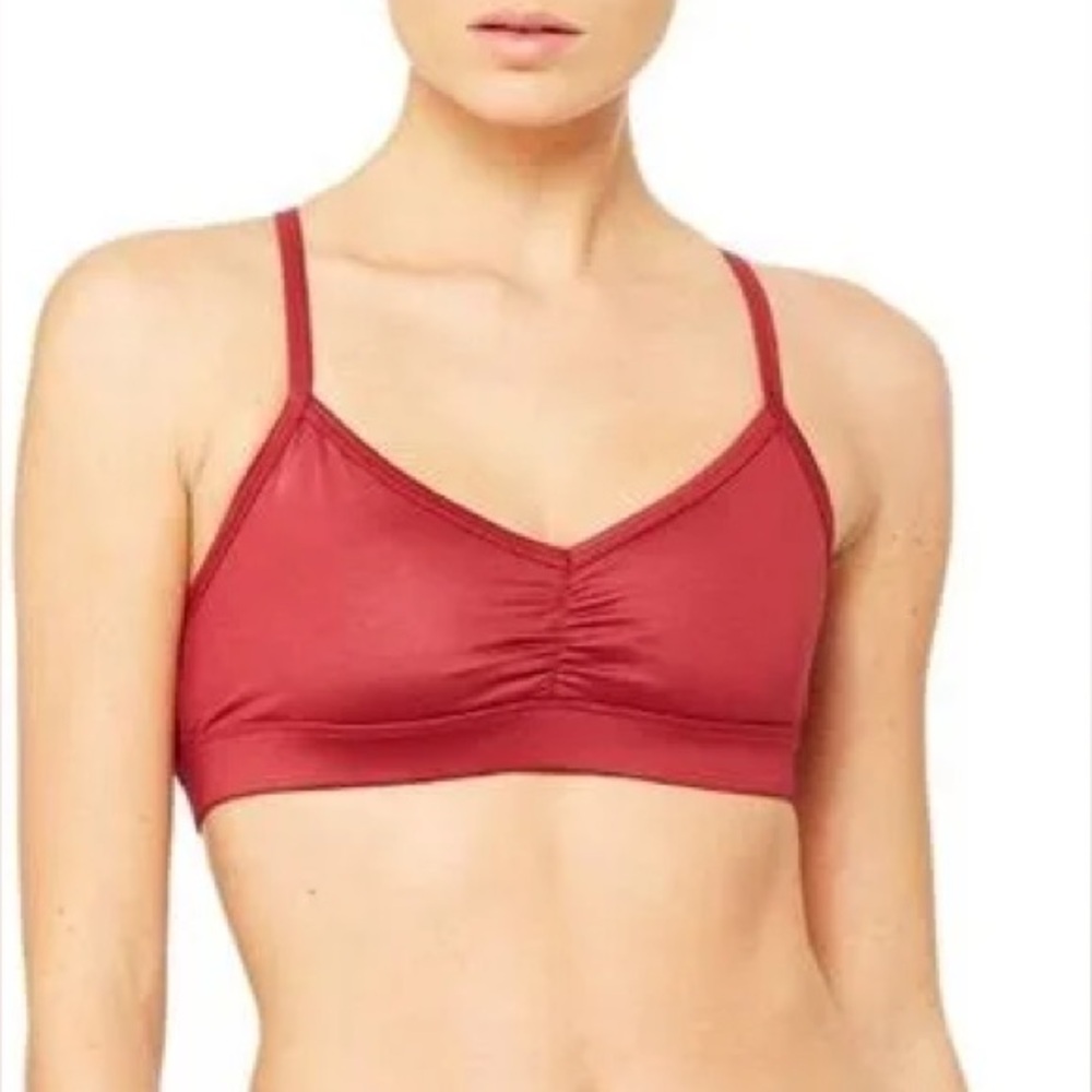 alo yoga sunny strappy bra in red (not padded) - Picture 3 of 6